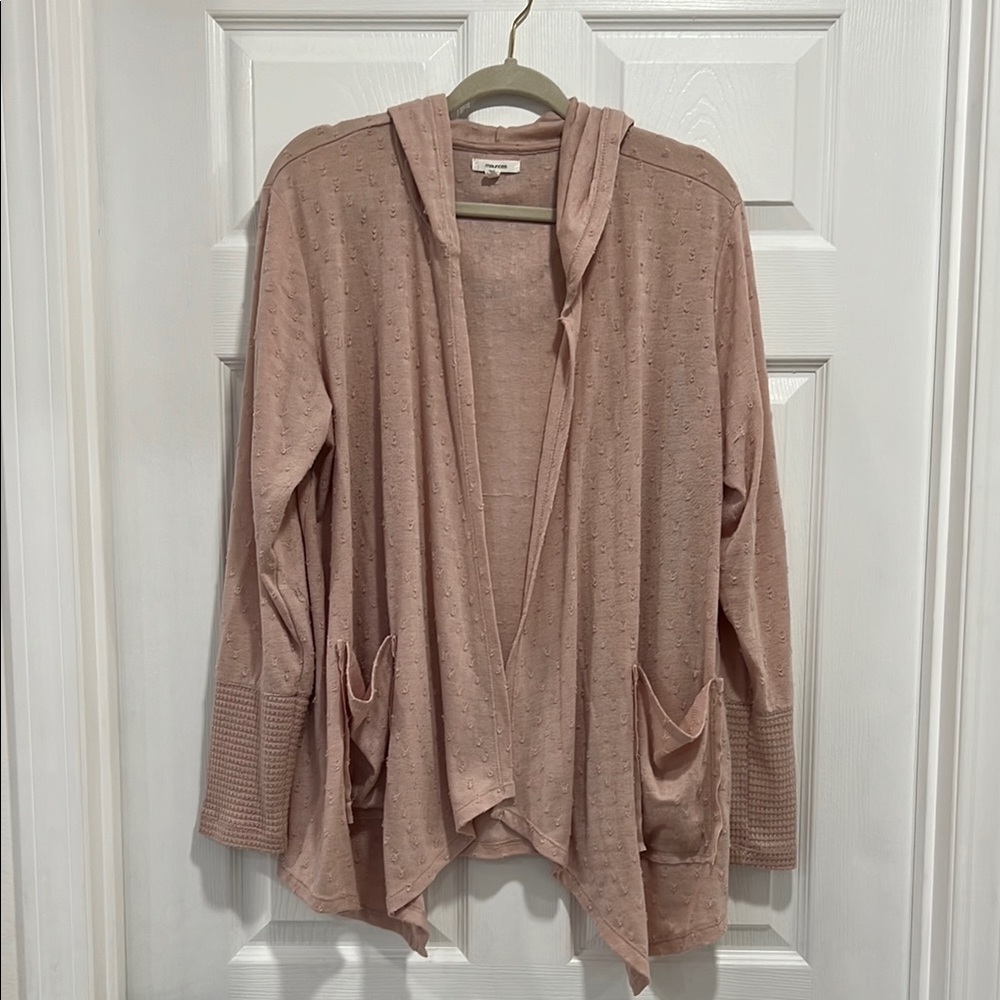 Pink Hooded Cardigan
